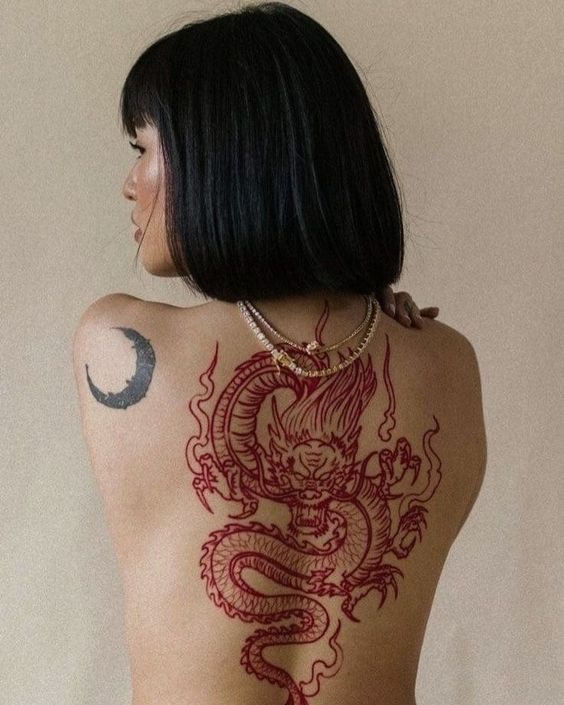 Woman Back Tattoo