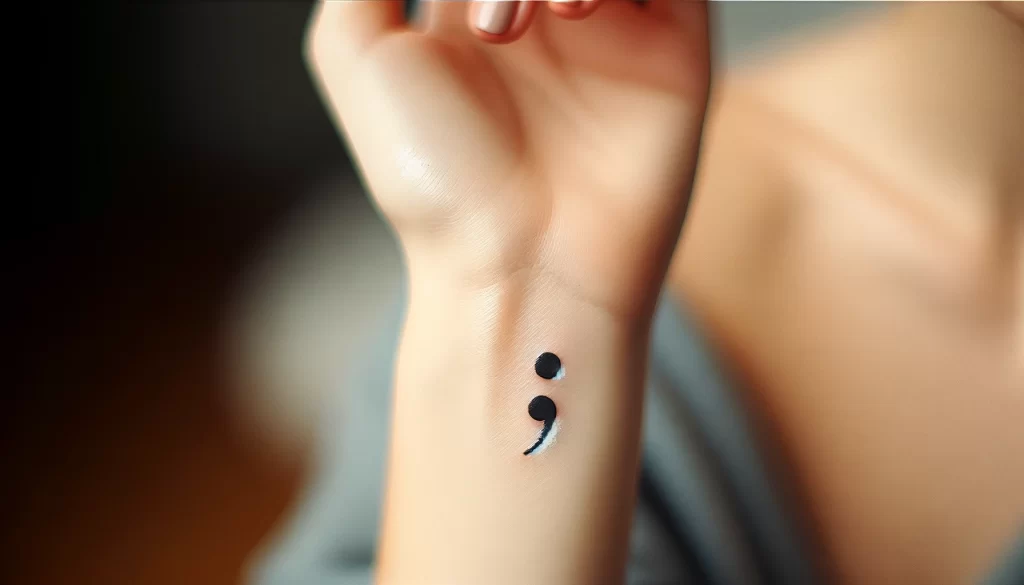 semicolon tattoo